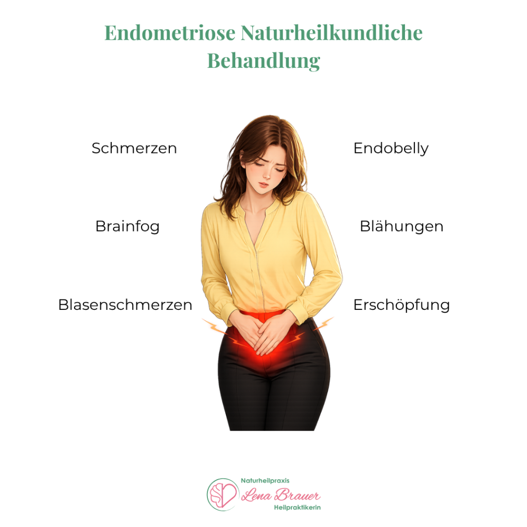 Endometriose: Frau mit typischen Beschwerden, naturheilkundliche Behandlung bei Heilpraktikerin Lena Brauer in München