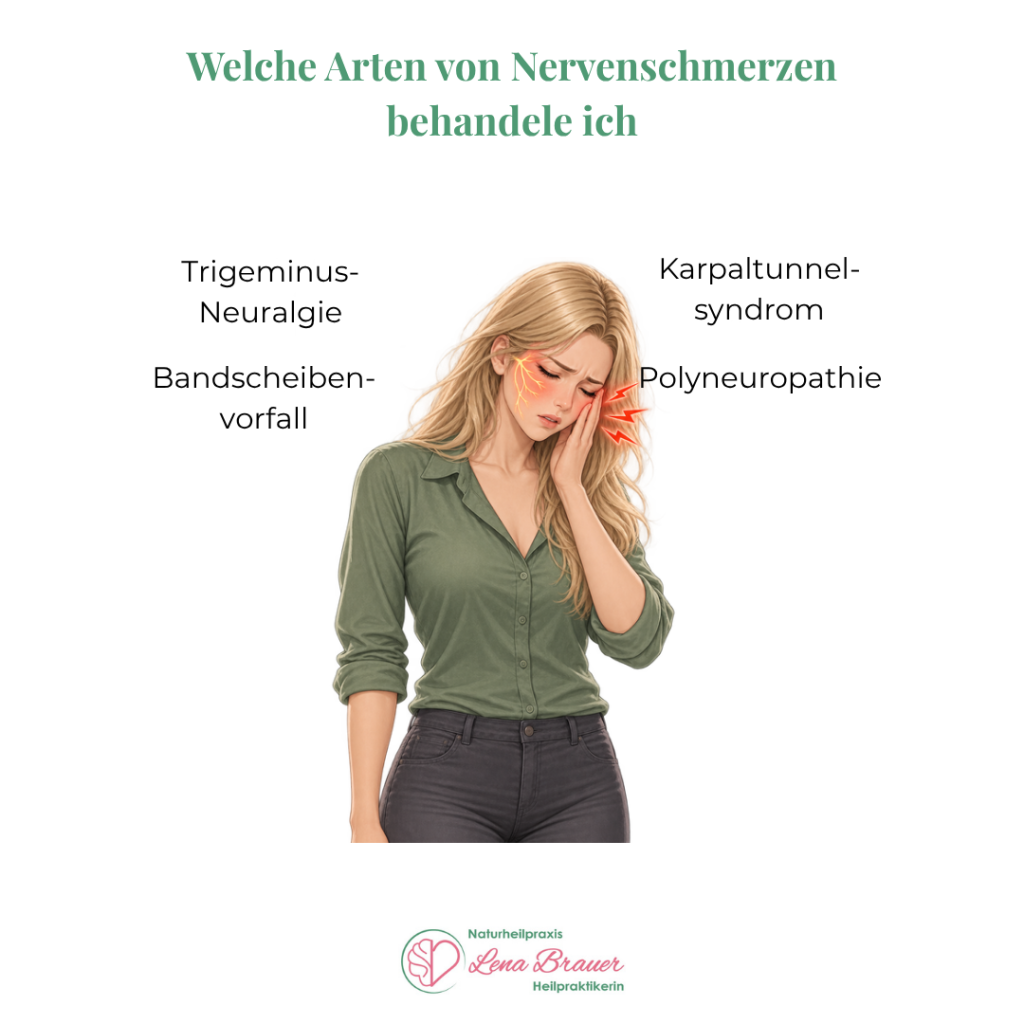 Nervenschmerzen und Neuralgien: Frau mit Nervenschmerzen, naturheilkundliche Behandlung bei Heilpraktikerin Lena Brauer in München