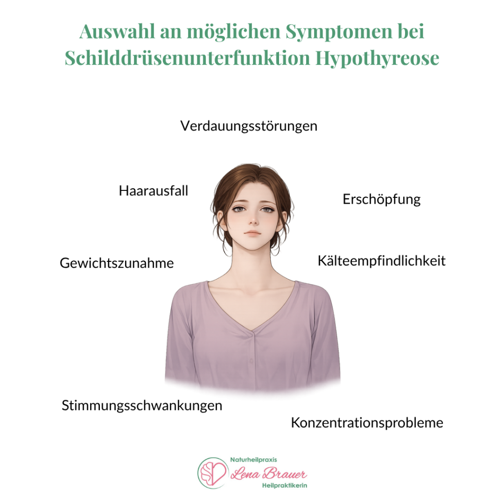 Schilddrüsenunterfunktion (Hypothyreose): Auswahl möglicher Symptome, naturheilkundliche Behandlung bei Heilpraktikerin Lena Brauer in München